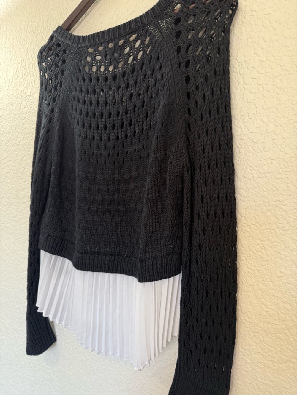 Maeve for‎ Anthropologie Layered Knit Sweater|  Pleated Hem | Boho Chic | Size M - Picture 7 of 13